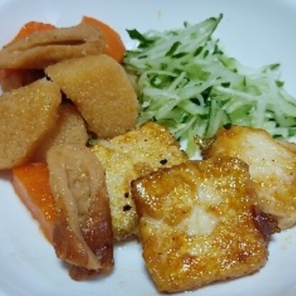 お豆腐を崩さないようにフライパンで両面焼くのが難しかったです
とても美味しゅうございました